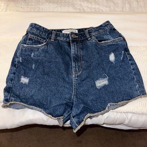 Distressed Denim Shorts